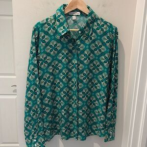 Alexander Jordan Button Down Shirt green-ivory size medium